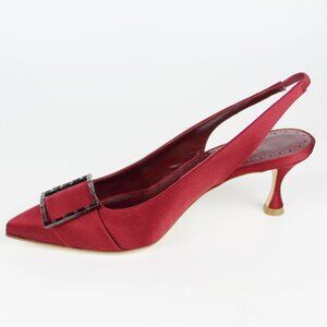 NEW MANOLO BLAHNIK Satin Slingback Pumps